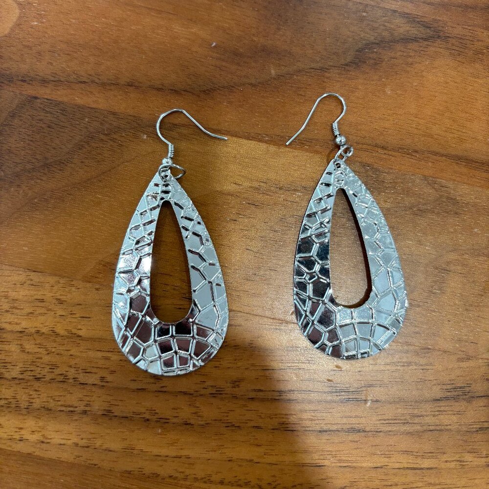 Silver mosaic earrings-FREE with any purchase from my closet!